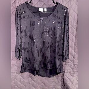 Black Sequin Women's Top